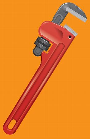 ref adjustable wrench on orange background